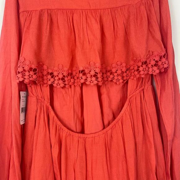 Free people gentle dreamer dress short v neck cut out back size medium - Picture 8 of 10